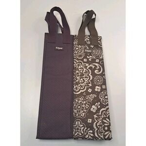 Thirty- One Insulated Wine Bottle Tote Bag LOT OF 2 Wine Gift Bag 14x4